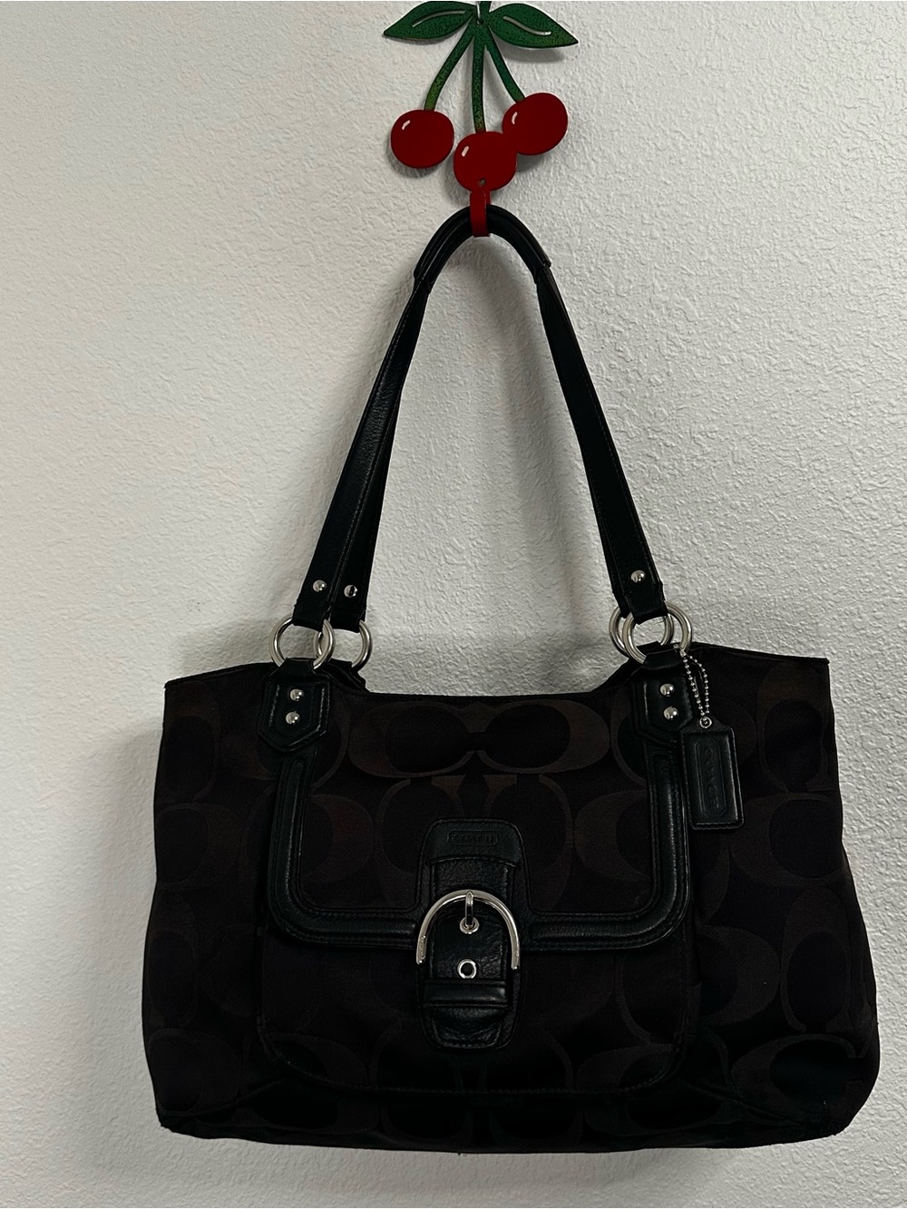 Vintage Y2K Coach Signature Canvas Campbell Black Met… - Gem